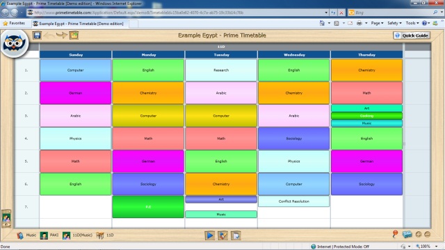 Class school timetable screenshot